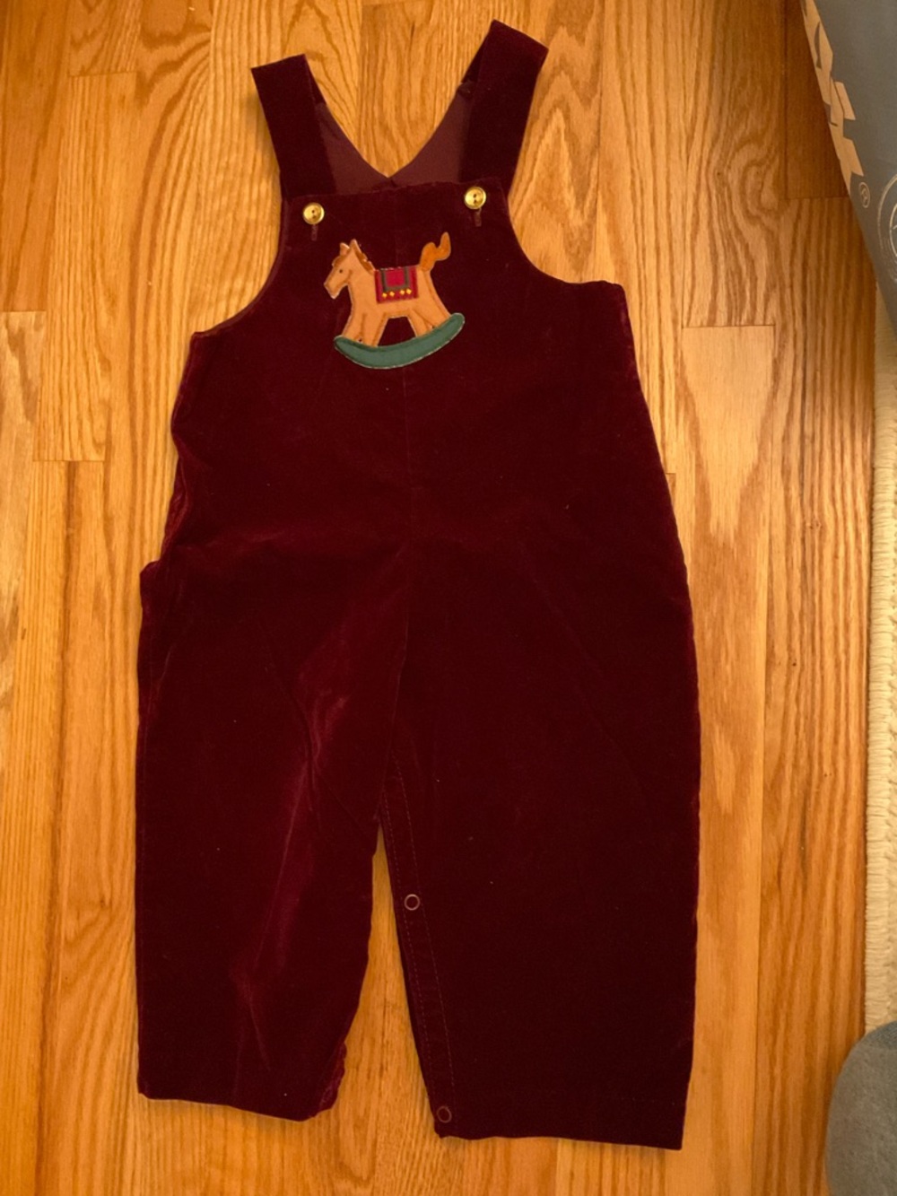 Vintage unbranded velvet holiday overalls - size 24months / unisex